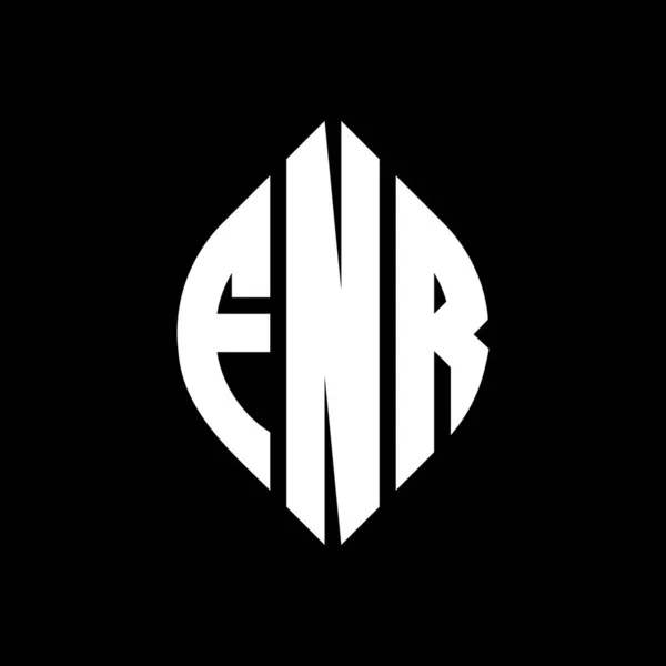 Форма Логотипа Круга Fnr Кружком Эллипсом Буквы Эллипса Fnr Типографским — стоковый вектор