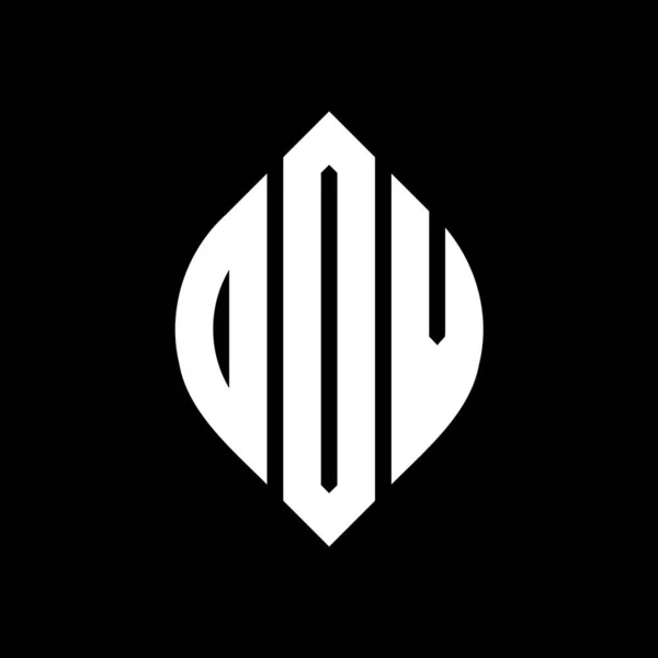 Diseño Logotipo Letra Círculo Dov Con Forma Círculo Elipse Dov — Vector de stock