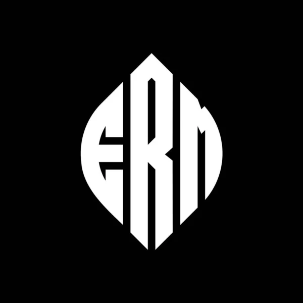 Erm Letter Logo Design Circle Ellipse Shape Erm Эллиптические Буквы — стоковый вектор