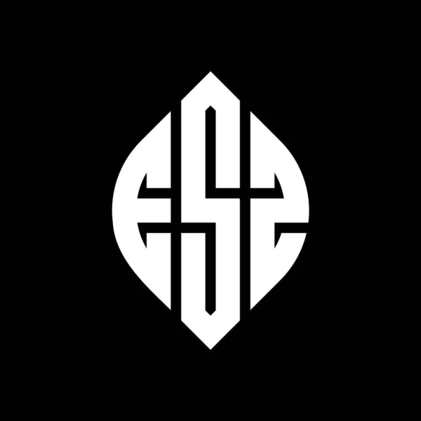 Logo Lingkaran Esz Desain Logo Dengan Lingkaran Dan Bentuk Elips - Stok Vektor