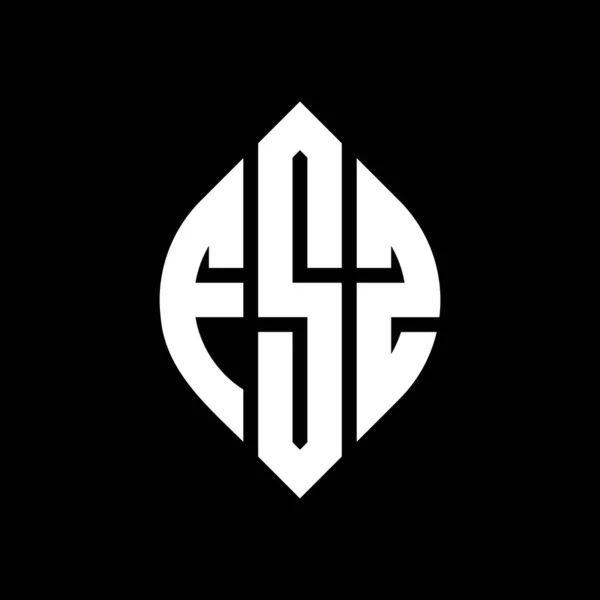Logo Lingkaran Fsz Desain Logo Dengan Lingkaran Dan Bentuk Elips - Stok Vektor