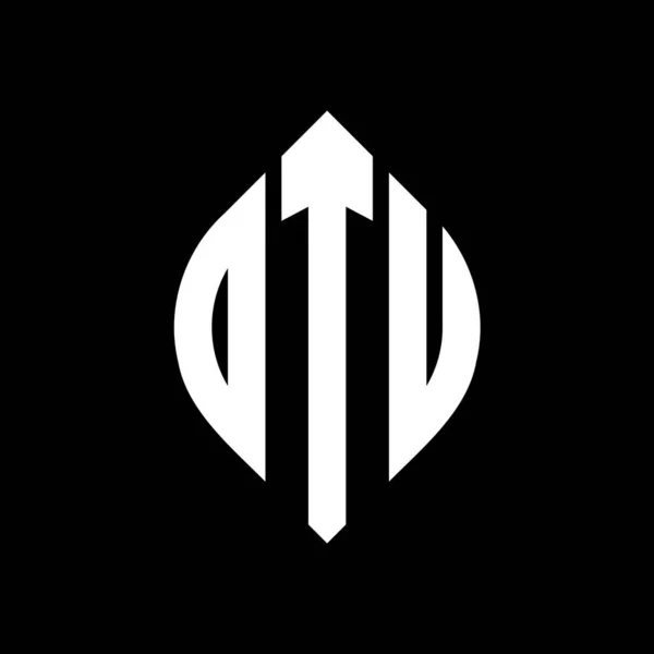 Projekt Logo Litery Okręgu Dtu Okręgiem Eliptycznym Kształtem Litery Eliptyczne — Wektor stockowy