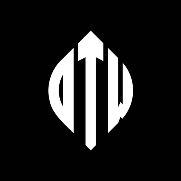 Diseño Del Logotipo Letra Del Círculo Dtw Con Forma Círculo — Vector de stock