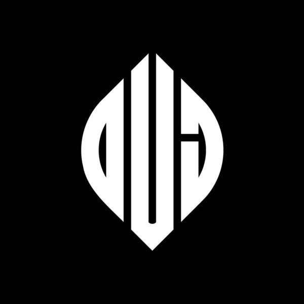 Diseño Del Logotipo Letra Círculo Duj Con Forma Círculo Elipse — Archivo Imágenes Vectoriales