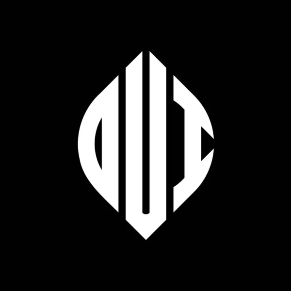Diseño Logotipo Letra Círculo Dui Con Forma Círculo Elipse Dui — Archivo Imágenes Vectoriales