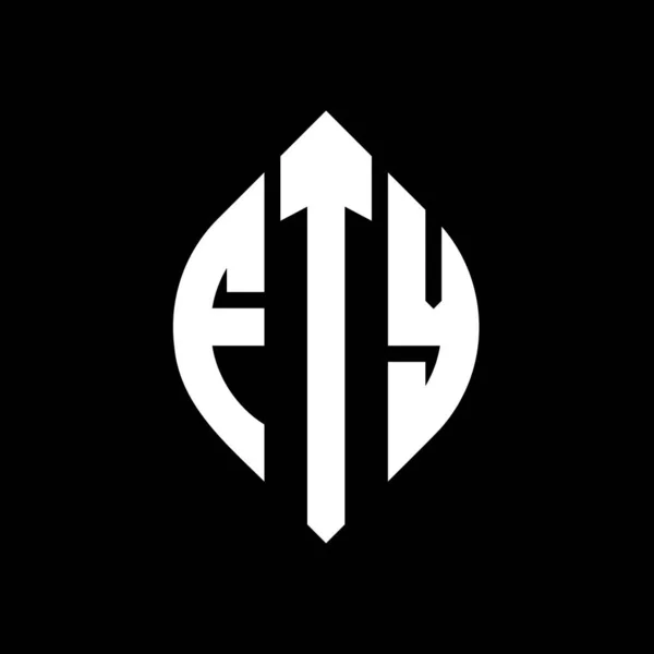 Дизайн Логотипа Fty Круга Формой Круга Эллипса Fty Эллиптические Буквы — стоковый вектор