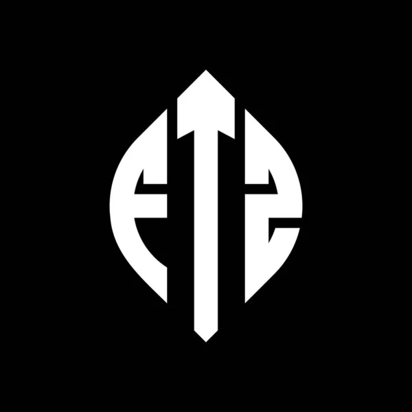 Дизайн Логотипа Круга Ftz Формой Круга Эллипса Ftz Эллиптические Буквы — стоковый вектор