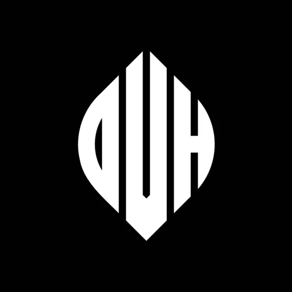 Дизайн Логотипу Кругової Літери Dvh Колом Формою Еліпса Dvh Еліпс — стоковий вектор