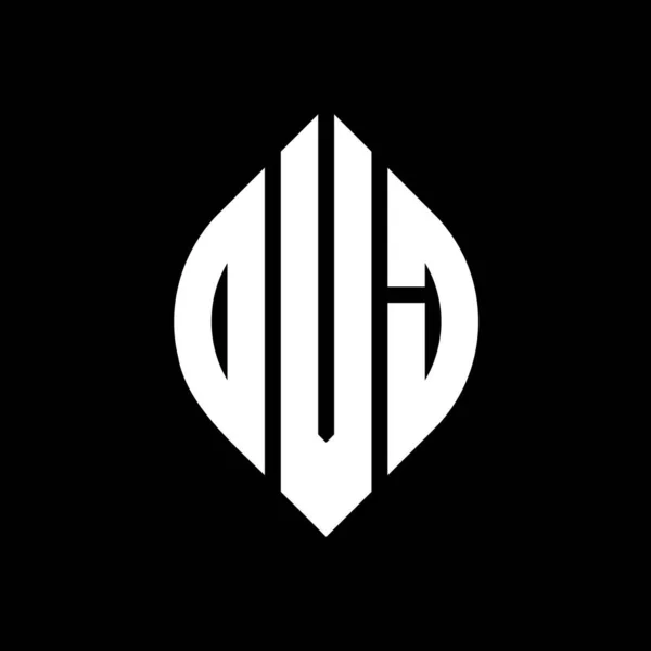Diseño Del Logotipo Letra Del Círculo Dvj Con Forma Círculo — Archivo Imágenes Vectoriales