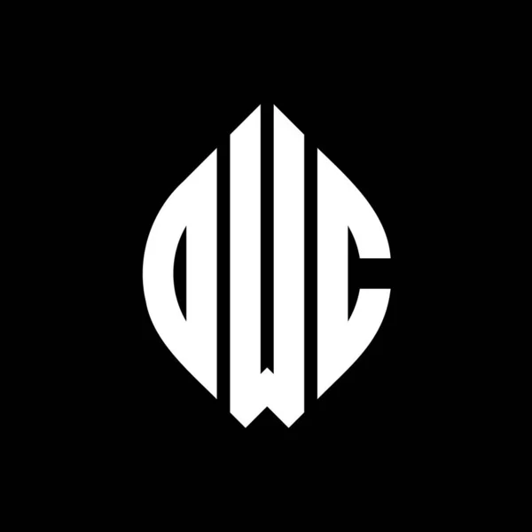 Dwc Kruhové Písmeno Logo Design Kruhovým Elipsovým Tvarem Dwc Elipsa — Stockový vektor