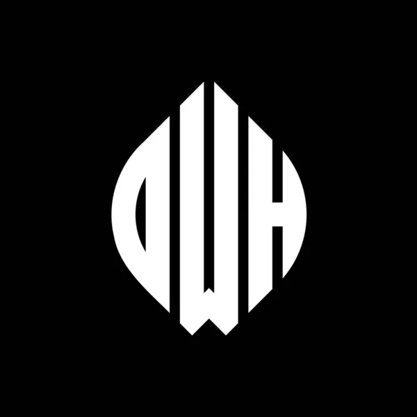 Dwh 디자인에 Dwh 타이포그래피 스타일의 이니셜은 로고를 Dwh Circle Emblem — 스톡 벡터