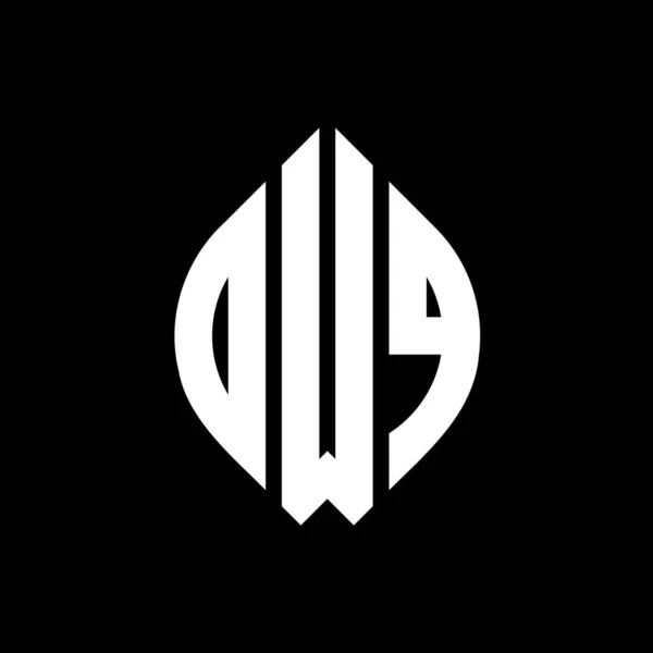 Diseño Logotipo Letra Círculo Dwq Con Forma Círculo Elipse Letras — Vector de stock