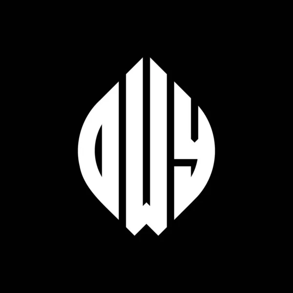 Diseño Logotipo Letra Círculo Dwy Con Forma Círculo Elipse Letras — Vector de stock