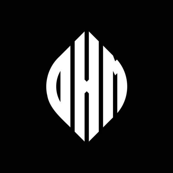 Дизайн Логотипу Dxm Кругової Літери Колом Формою Еліпса Dxm Еліпс — стоковий вектор