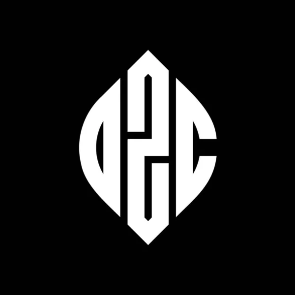 Dzc Cercle Lettre Logo Design Avec Cercle Ellipse Forme Lettres — Image vectorielle