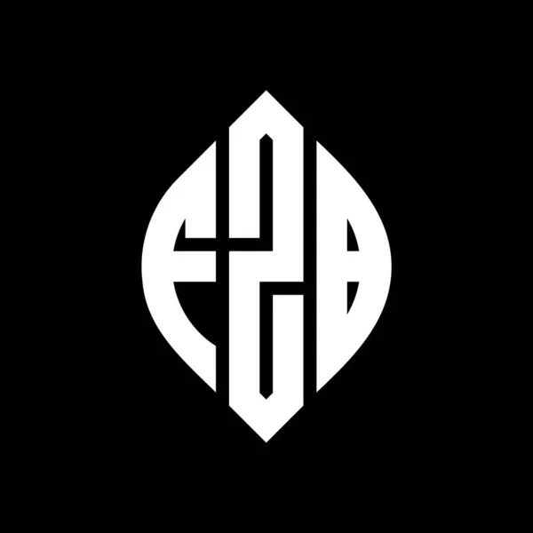 Fzb Cirkel Letter Logo Ontwerp Met Cirkel Ellips Vorm Fzb — Stockvector