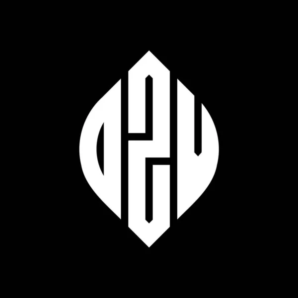 Dzv 디자인에 Dzv 타이포그래피 스타일의 이니셜은 로고를 Dzv Circle Emblem — 스톡 벡터