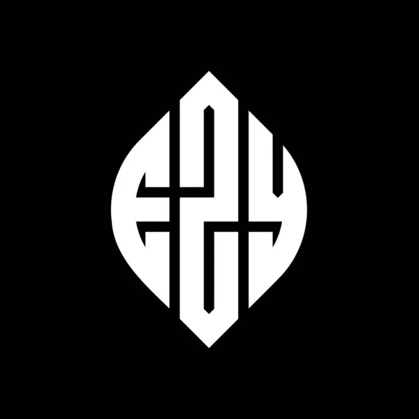 Ezy Circle Letter Logo Design Circle Ellipse Shape Ezy Ellipse — Stock Vector