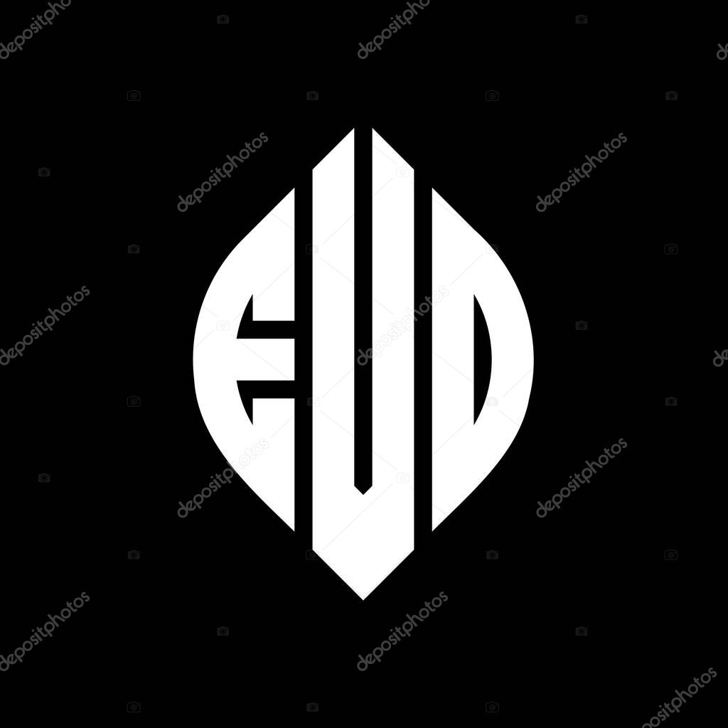 EVO circle letter logo design with circle and ellipse shape. EVO ellipse letters with typographic style. The three initials form a circle logo. EVO Circle Emblem Abstract Monogram Letter Mark Vector.