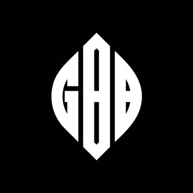 Çember ve elips şekilli GBB daire harf logosu tasarımı. Tipografik biçimli GBB elips harfleri. Üç baş harf daire şeklinde bir logo oluşturuyor. GBB Çember Amblemi Soyut Monogram Harf İşaretleyici Vektörü.