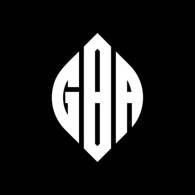Çember ve elips şekilli GBA daire harf logosu tasarımı. Tipografik tarzda GBA elips harfleri. Üç baş harf daire şeklinde bir logo oluşturuyor. GBA Çember Amblemi Soyut Monogram Harf İşaretleme Vektörü.