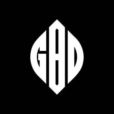 Çember ve elips şekilli GBD daire harf logosu tasarımı. Tipografik biçimli GBD elips harfleri. Üç baş harf daire şeklinde bir logo oluşturuyor. GBD Çember Amblemi Soyut Monogram Harf İşaretleyici Vektörü.