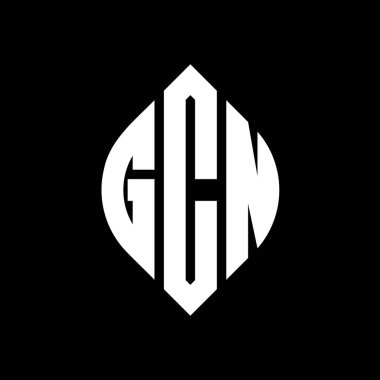 Çember ve elips şekilli GCN daire harf logosu tasarımı. Tipografik biçimli GCN elips harfleri. Üç baş harf daire şeklinde bir logo oluşturuyor. GCN Çember Amblemi Soyut Monogram Harf İşaretleyici Vektörü.