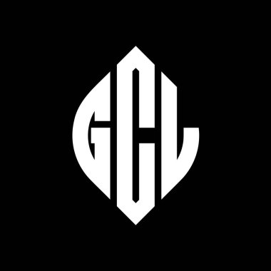 Çember ve elips şekilli GCL daire harf logosu tasarımı. Tipografik biçimli GCL elips harfleri. Üç baş harf daire şeklinde bir logo oluşturuyor. GCL Çember Amblemi Soyut Monogram Harf İşaretleyici Vektörü.