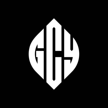 Çember ve elips şekilli GCY daire harf logosu tasarımı. Tipografik biçimli GCY elips harfleri. Üç baş harf daire şeklinde bir logo oluşturuyor. GCY Çember Amblemi Soyut Monogram Harf İşaretleyici Vektörü.