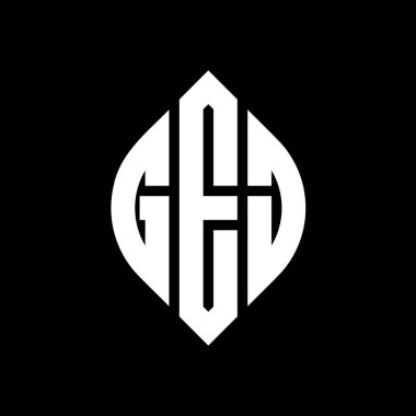 GEJ daire şeklinde ve elips şekilli harf logosu tasarımı. GEJ elips harfleri tipografik tarzda. Üç baş harf daire şeklinde bir logo oluşturuyor. GEJ Çember Amblemi Soyut Monogram Harf İşaretleme Vektörü.