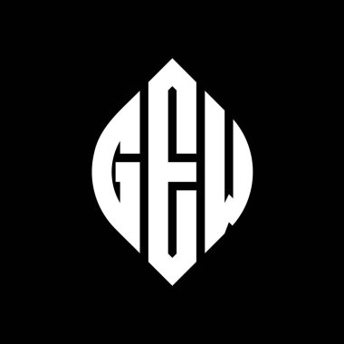 Çember ve elips şekilli GEW daire harf logosu tasarımı. Tipografik tarzda GEW elips harfleri. Üç baş harf daire şeklinde bir logo oluşturuyor. GEW Çember Amblemi Soyut Monogram Harf İşaretleme Vektörü.