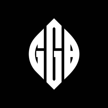Çember ve elips şekilli GGB daire harf logosu tasarımı. Tipografik biçimli GGB elips harfleri. Üç baş harf daire şeklinde bir logo oluşturuyor. GGB Çember Amblemi Soyut Monogram Harf İşaretleyici Vektörü.
