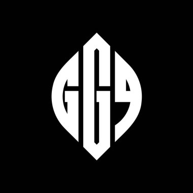 Çember ve elips şekilli GGQ daire harf logosu tasarımı. Tipografik biçimli GGQ elips harfleri. Üç baş harf daire şeklinde bir logo oluşturuyor. GGQ Çember Amblemi Soyut Monogram Harf İşaretleyici Vektörü.