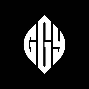 Çember ve elips şekilli GGY daire harf logosu tasarımı. Tipografik biçimli GGY elips harfleri. Üç baş harf daire şeklinde bir logo oluşturuyor. GGY Çember Amblemi Soyut Monogram Harf İşaretleyici Vektörü.