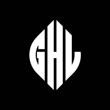 Çember ve elips şekilli GHL daire harf logosu tasarımı. Tipografik tarzda GHL elips harfleri. Üç baş harf daire şeklinde bir logo oluşturuyor. GHL Çember Amblemi Soyut Monogram Harf İşaretleme Vektörü.