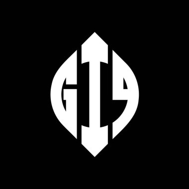 Çember ve elips şekilli GIQ daire harf logosu tasarımı. Typographic tarzında GIQ elips harfleri. Üç baş harf daire şeklinde bir logo oluşturuyor. GIQ Çemberi Amblemi Soyut Monogram Harf İşaretleyici Vektörü.