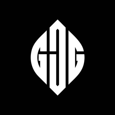 Çember ve elips şekilli GJG daire harf logosu tasarımı. Tipografik biçimli GJG elips harfleri. Üç baş harf daire şeklinde bir logo oluşturuyor. GJG Çember Amblemi Soyut Monogram Harf İşaretleyici Vektörü.
