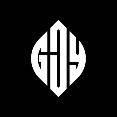 Çember ve elips şekilli GJY daire harf logosu tasarımı. Tipografik biçimli GJY elips harfleri. Üç baş harf daire şeklinde bir logo oluşturuyor. GJY Çember Amblemi Soyut Monogram Harf İşaretleyici Vektörü.