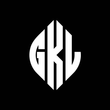 Çember ve elips şekilli GKL daire harf logosu tasarımı. Tipografik biçimli GKL elips harfleri. Üç baş harf daire şeklinde bir logo oluşturuyor. GKL Çember Amblemi Soyut Monogram Harf İşaretleyici Vektörü.