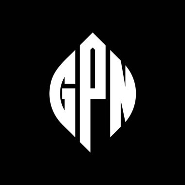 Çember ve elips şekilli GPN daire harfli logo tasarımı. Tipografik biçimli GPN elips harfleri. Üç baş harf daire şeklinde bir logo oluşturuyor. GPN Çember Amblemi Soyut Monogram Harf İşaretleyici Vektörü.