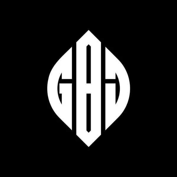 Дизайн Логотипу Кругової Літери Gbj Колом Формою Еліпса Gbj Еліпс — стоковий вектор