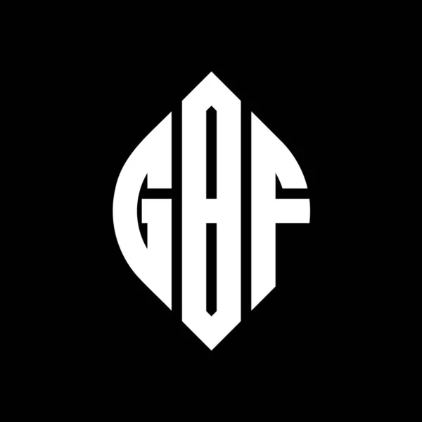 Gbf Κύκλο Γράμμα Σχέδιο Λογότυπο Κύκλο Και Σχήμα Έλλειψης Gbf — Διανυσματικό Αρχείο
