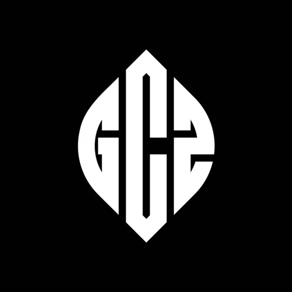 Дизайн Логотипу Кругової Літери Gcz Колом Формою Еліпса Літери Еліпса — стоковий вектор