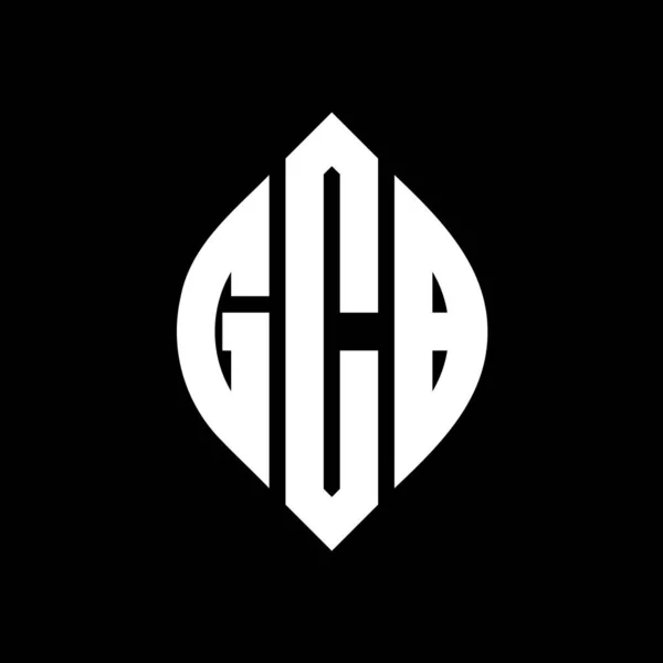 Дизайн Логотипу Кругової Літери Gcb Колом Формою Еліпса Gcb Еліпс — стоковий вектор
