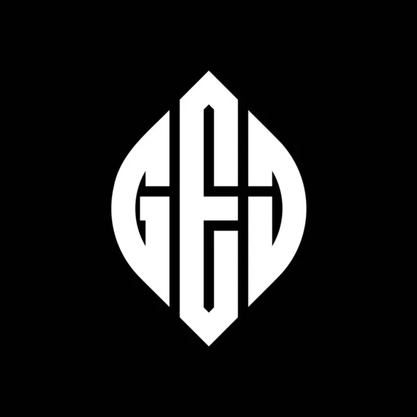 Дизайн Логотипу Кругової Літери Gej Колом Формою Еліпса Gej Еліпс — стоковий вектор