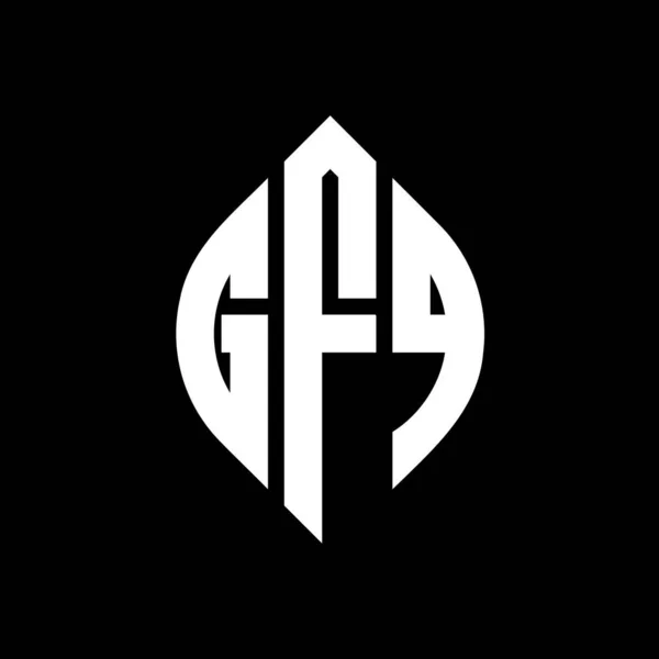 Diseño Logotipo Letra Círculo Gfq Con Forma Círculo Elipse Letras — Vector de stock