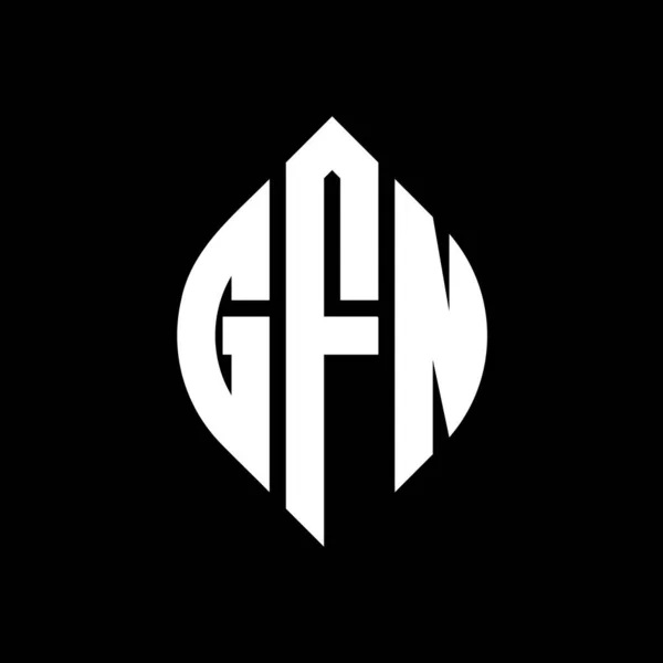 Gfn Cirkel Letter Logo Ontwerp Met Cirkel Ellips Vorm Gfn — Stockvector