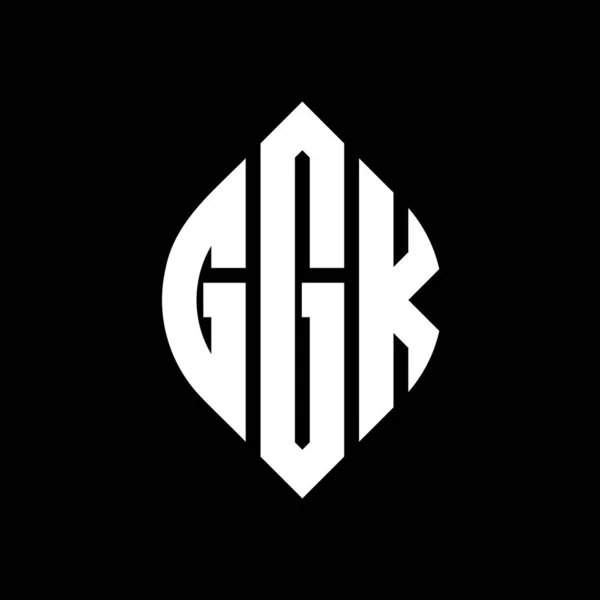 Дизайн Логотипа Круга Ggk Формой Круга Эллипса Ggk Эллиптические Буквы — стоковый вектор