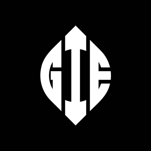 Gie Circle Letter Logo Design Circle Ellipse Shape Gie Ellipse — Stock Vector