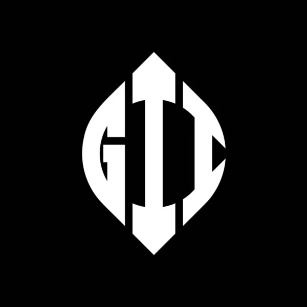 Gii 동그라미 디자인에 Gii 자형의 글자들 이니셜은 로고를 Gii Circle — 스톡 벡터